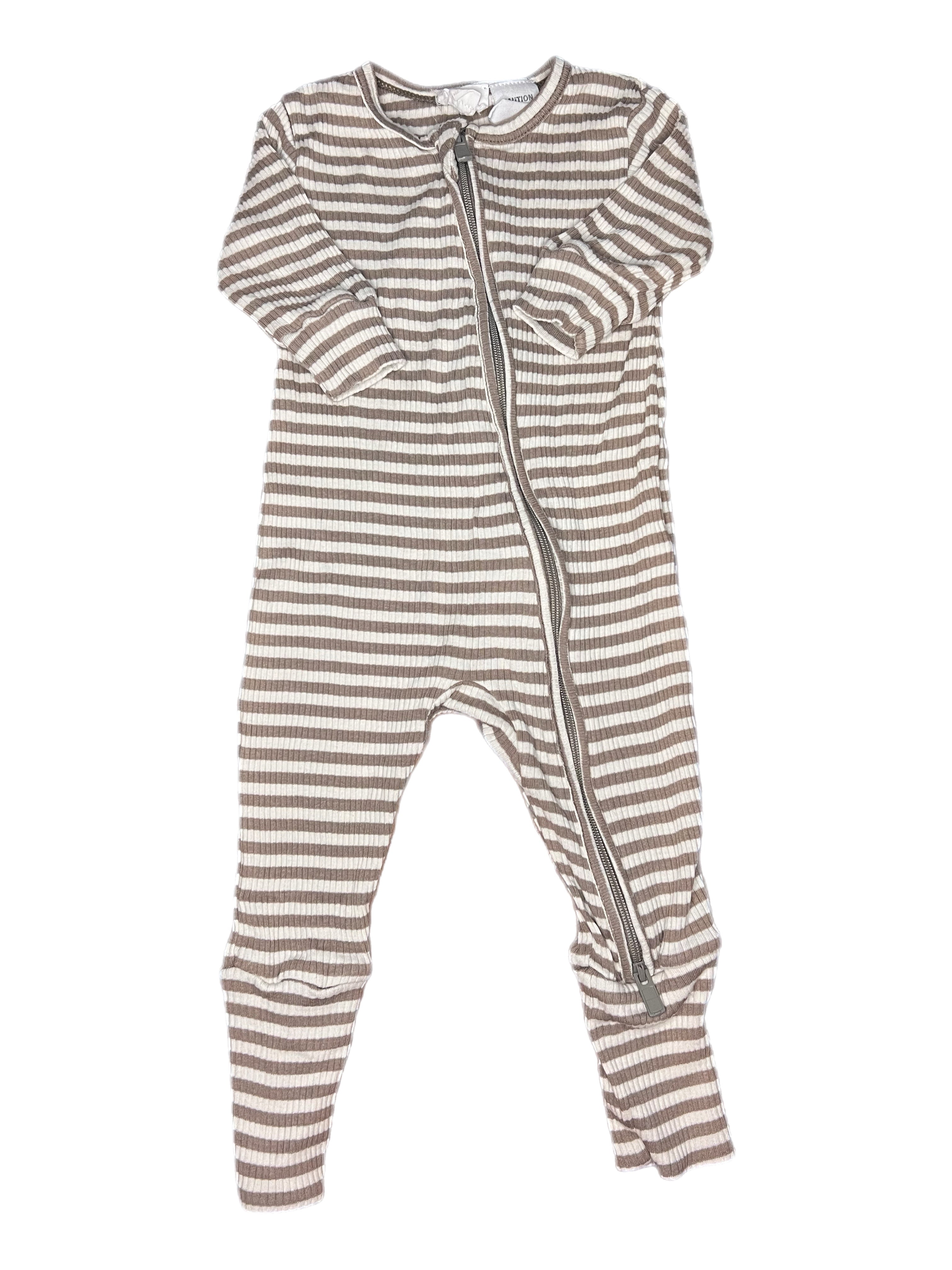 Jamie Kay Stripe Zipsuit (Newborn)