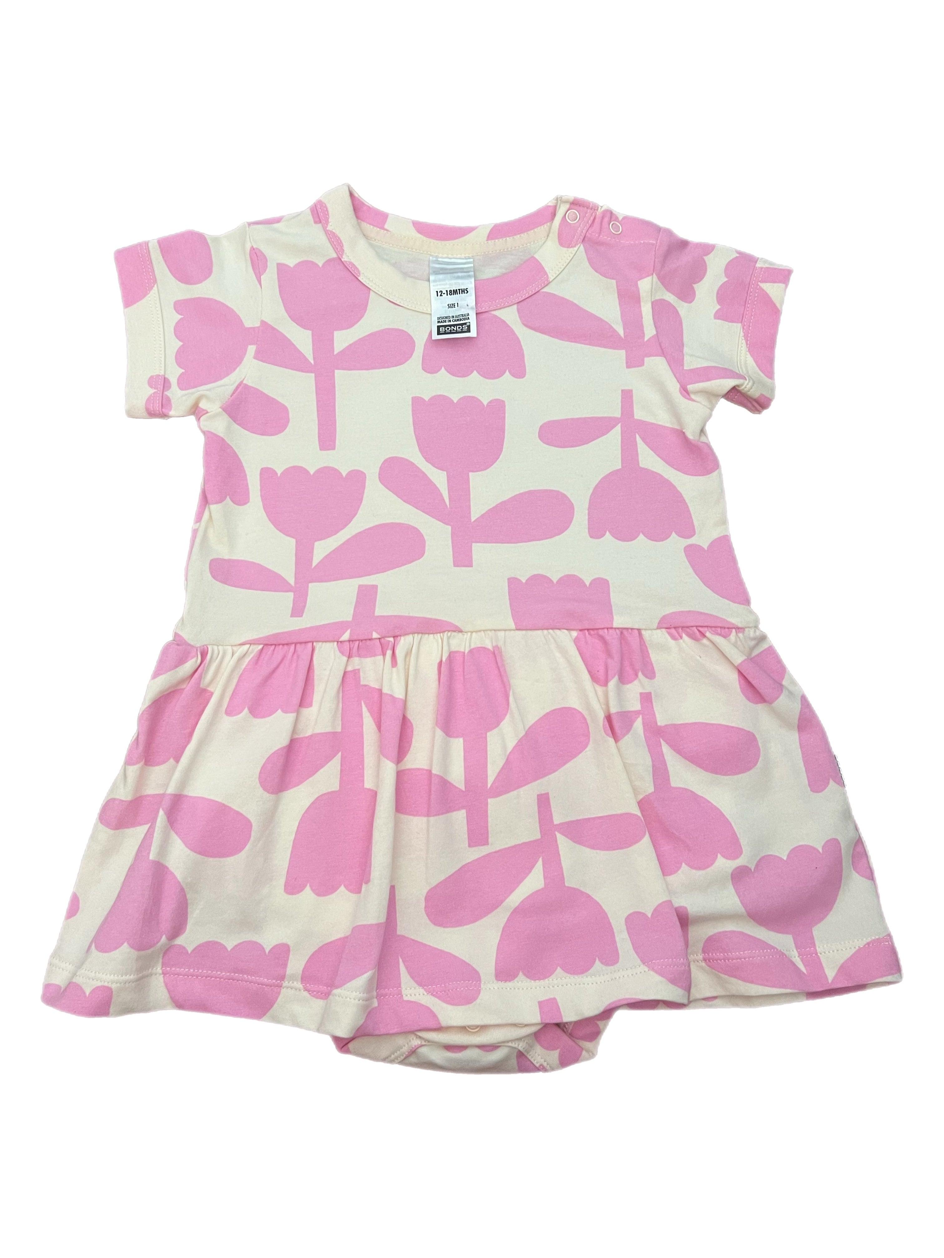 Bonds Pink and White Dress (12-18m)