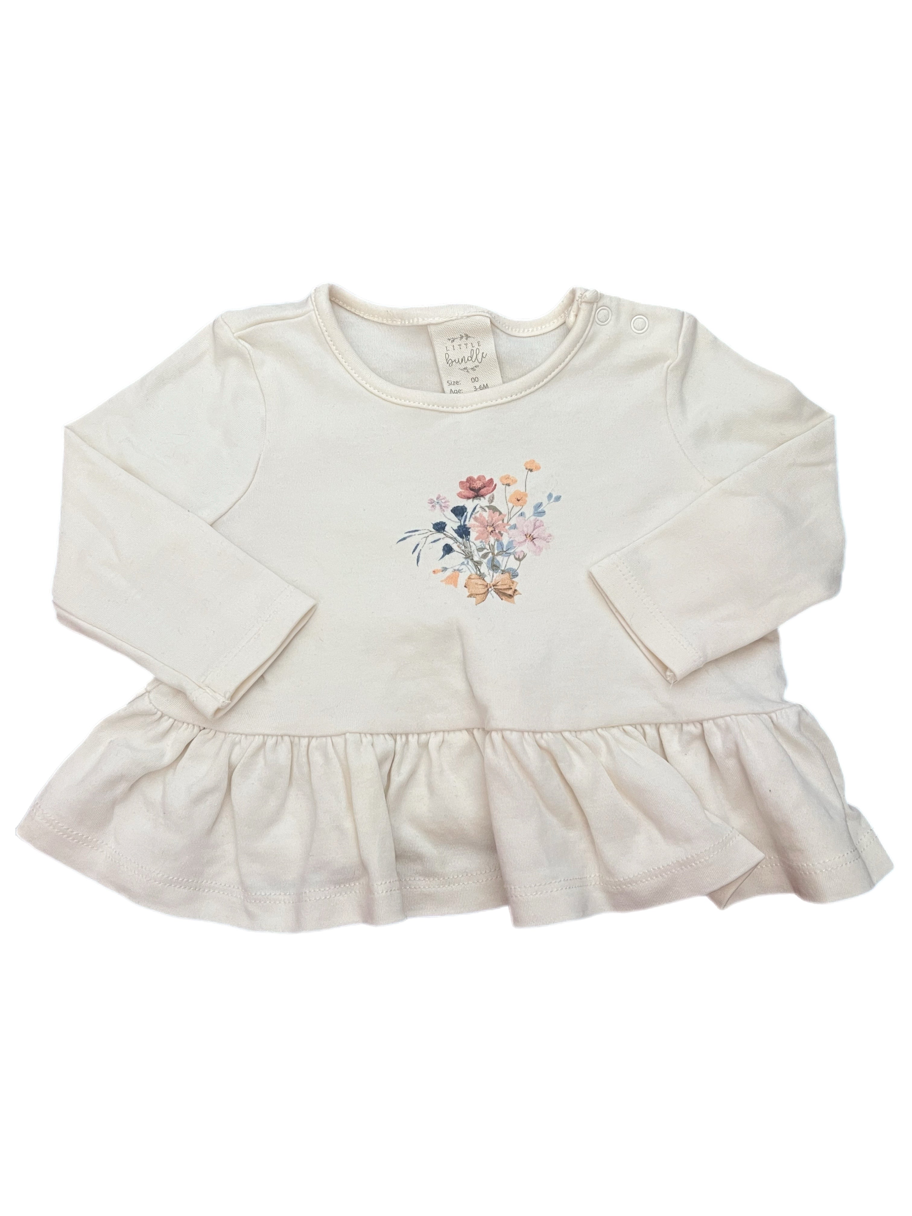 Little Bundle Long Sleeve Ruffle Top (3-6m)