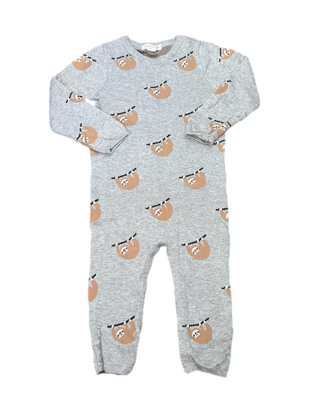 Country Road Sloth Knit Onesie (12-18m)
