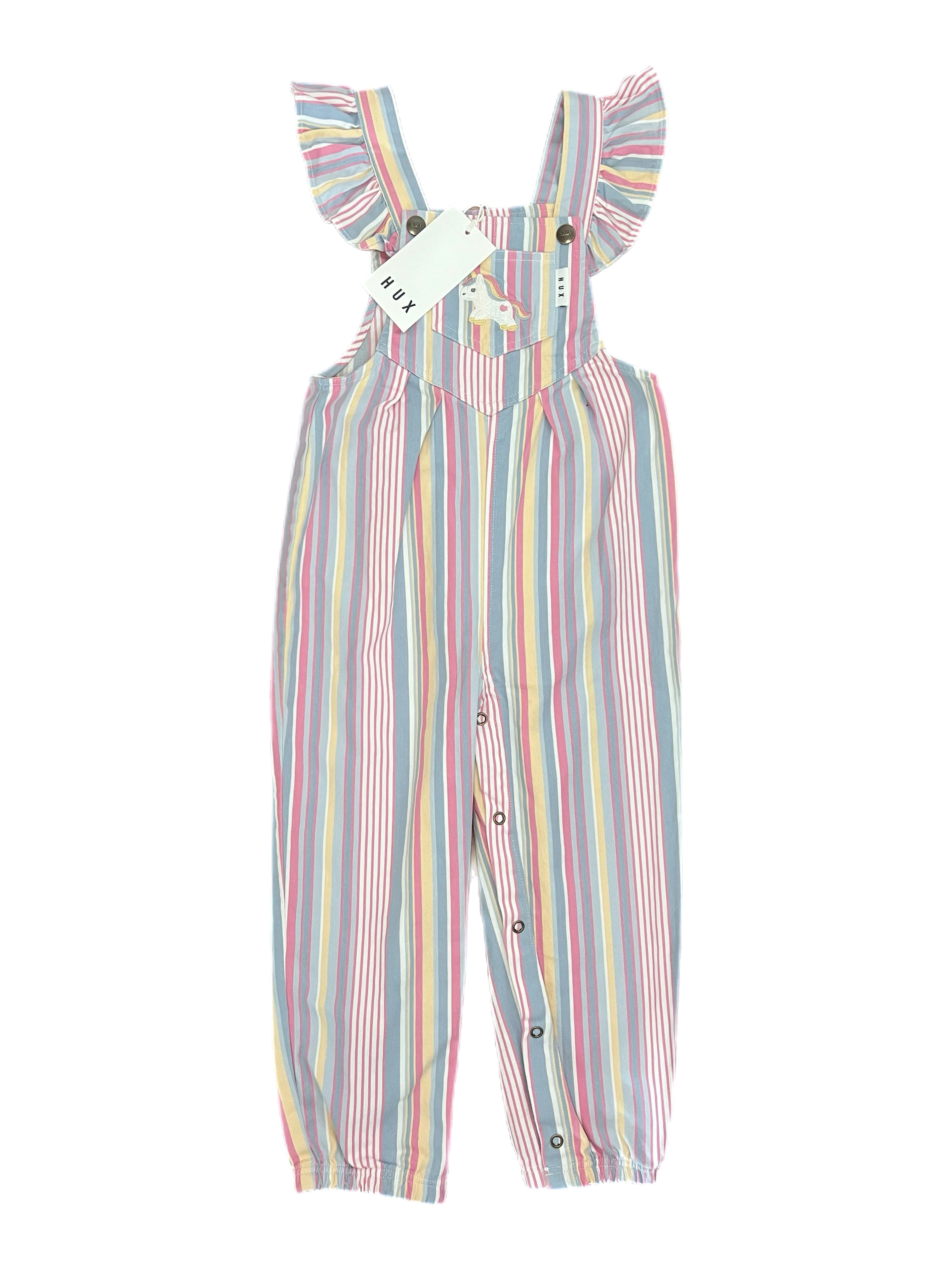 Hux Rainbow Stripe Overalls (3y) *BNWT*
