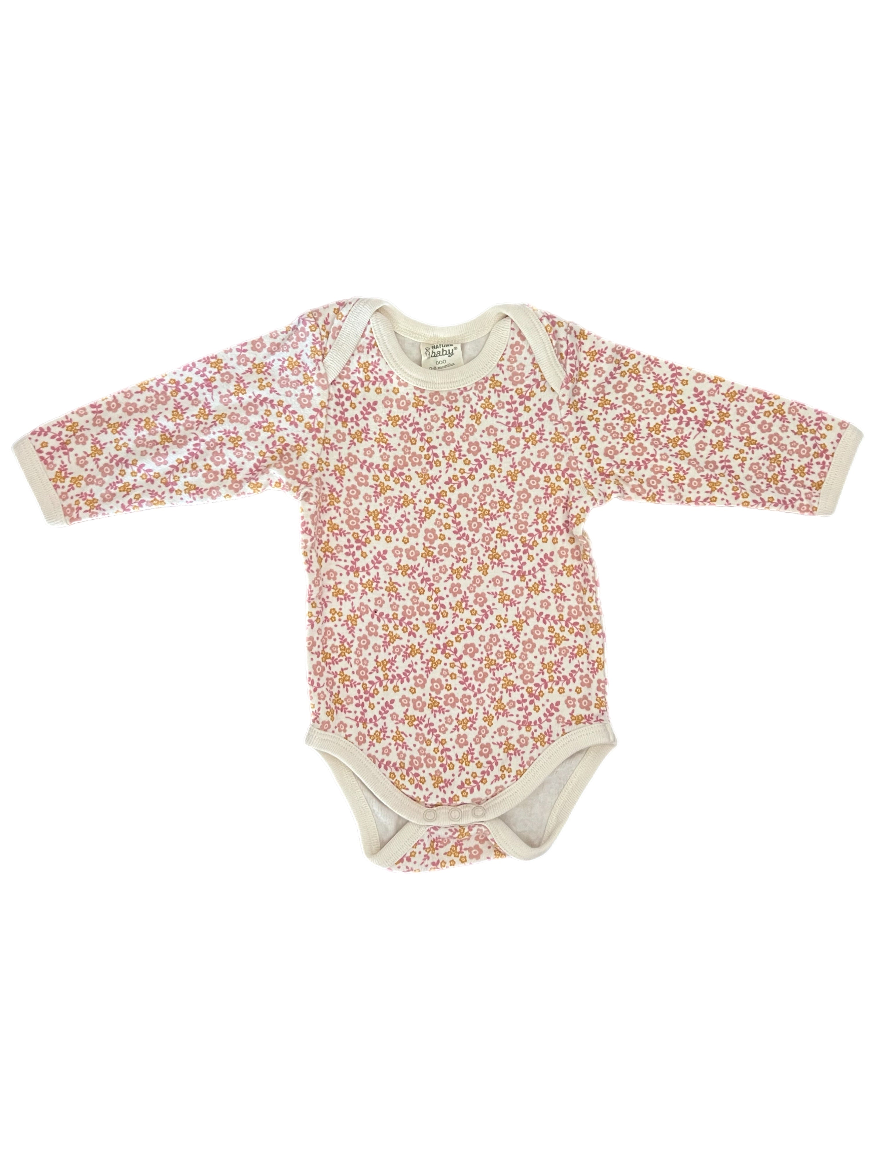 Nature Baby Cotton Long Sleeve Bodysuit (0-3m)