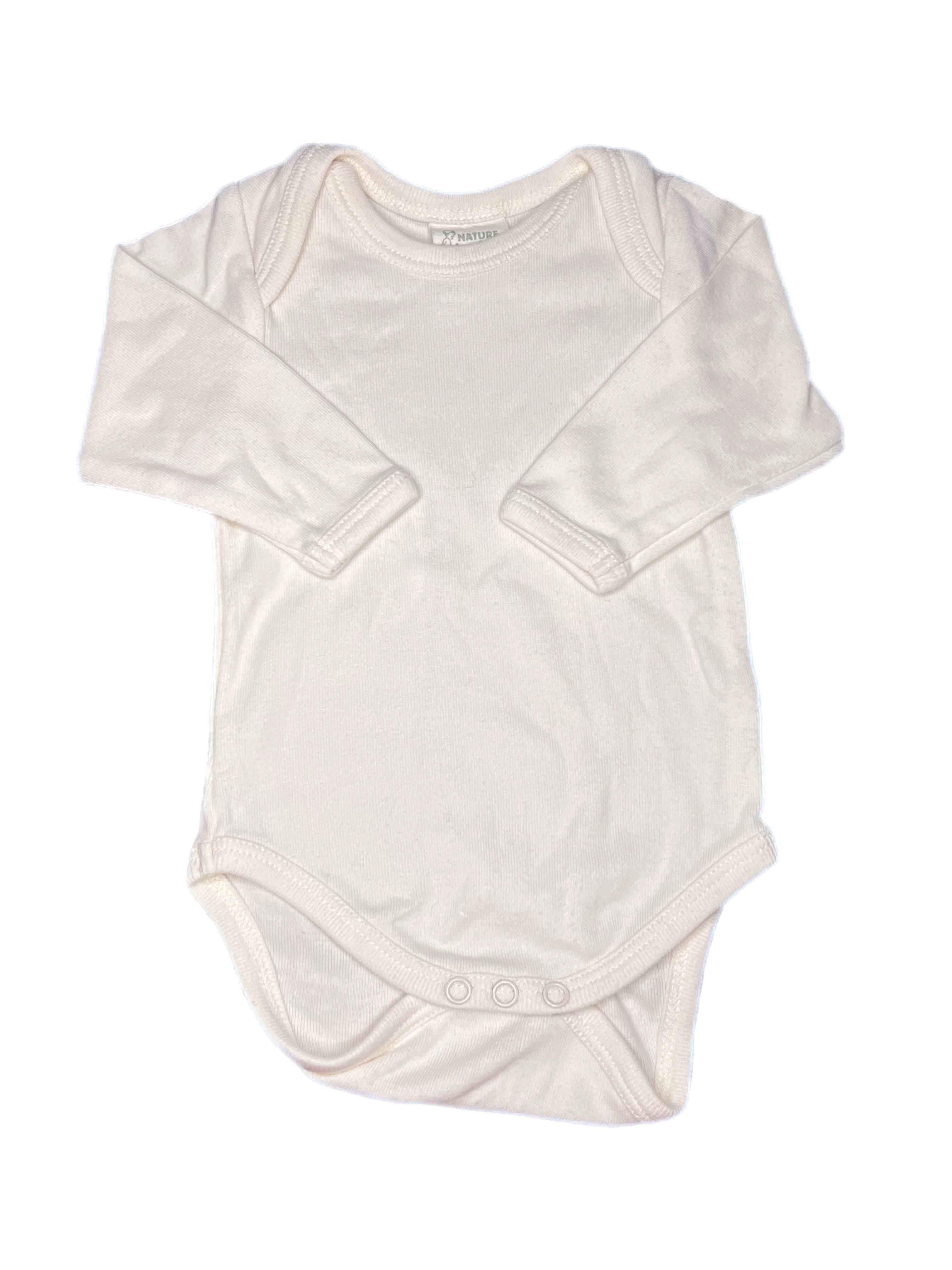 Nature Baby White Long Sleeve Bodysuit (Newborn)