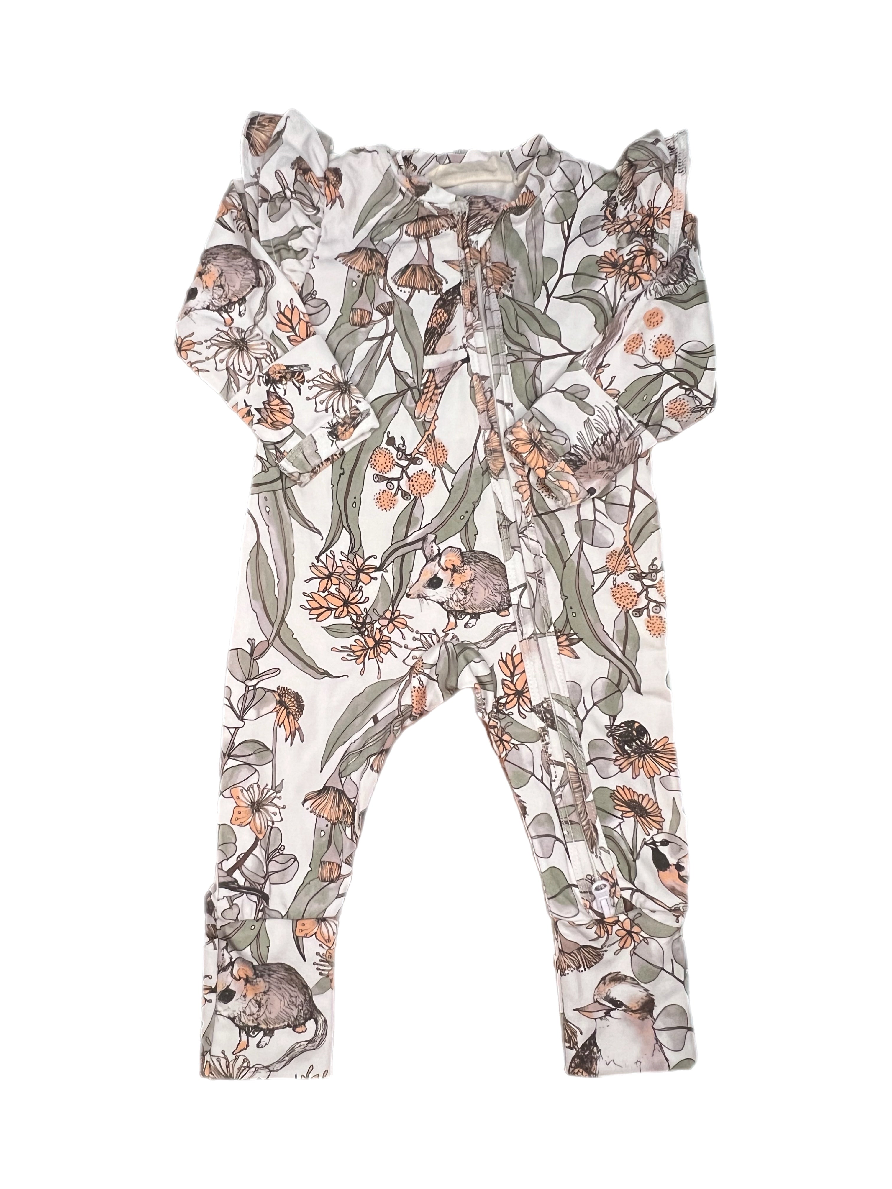 Luna's Treasures Cotton Zip suit (0-3m)