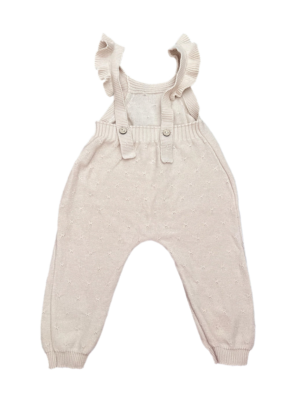 Quincy Mae Pointelle Knit Overalls (0-3m)