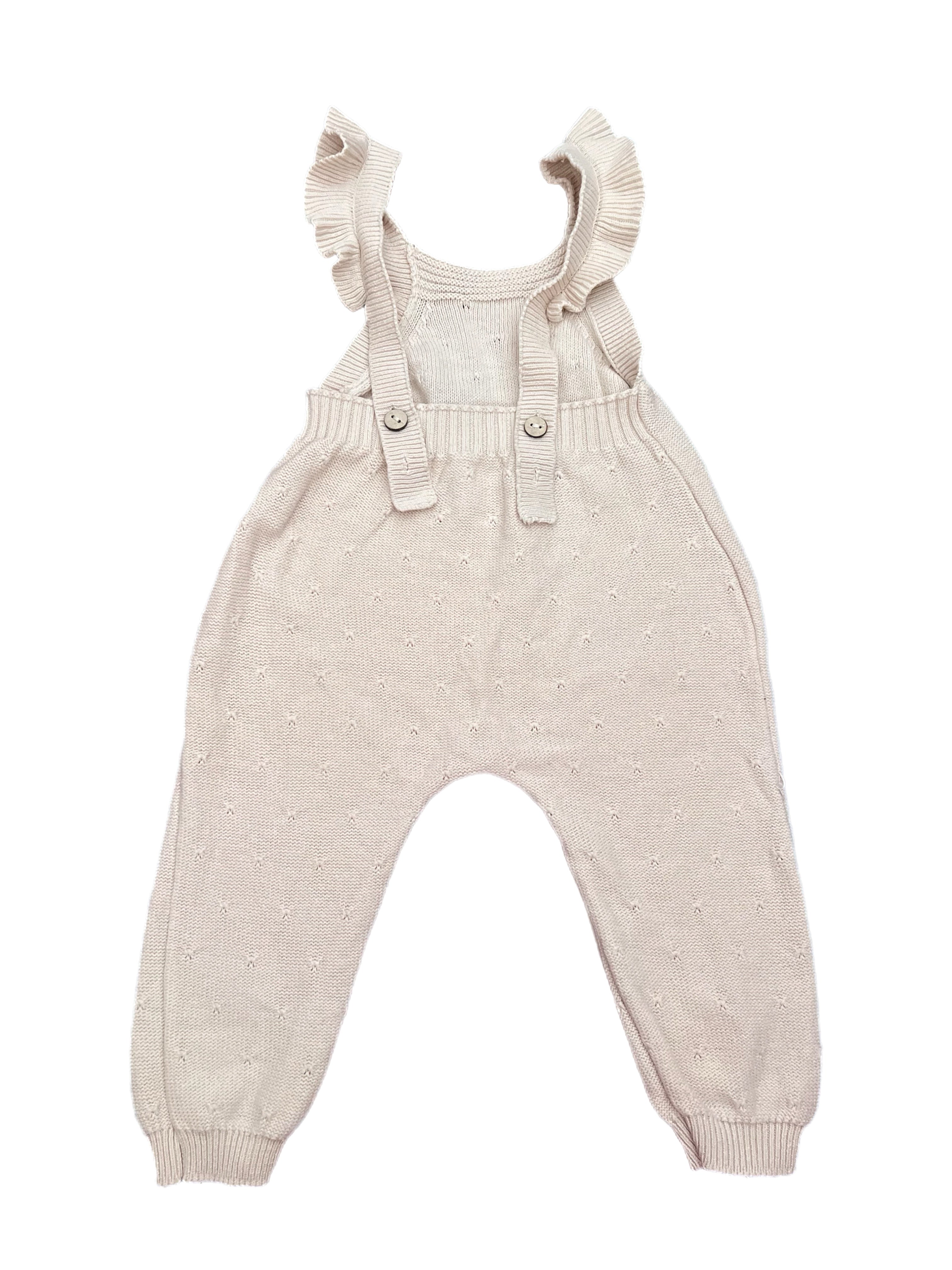 Quincy Mae Pointelle Knit Overalls (0-3m)