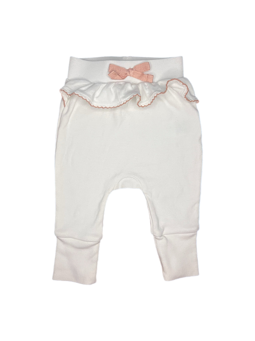 Little Bundle White Ruffle Pants (Newborn)