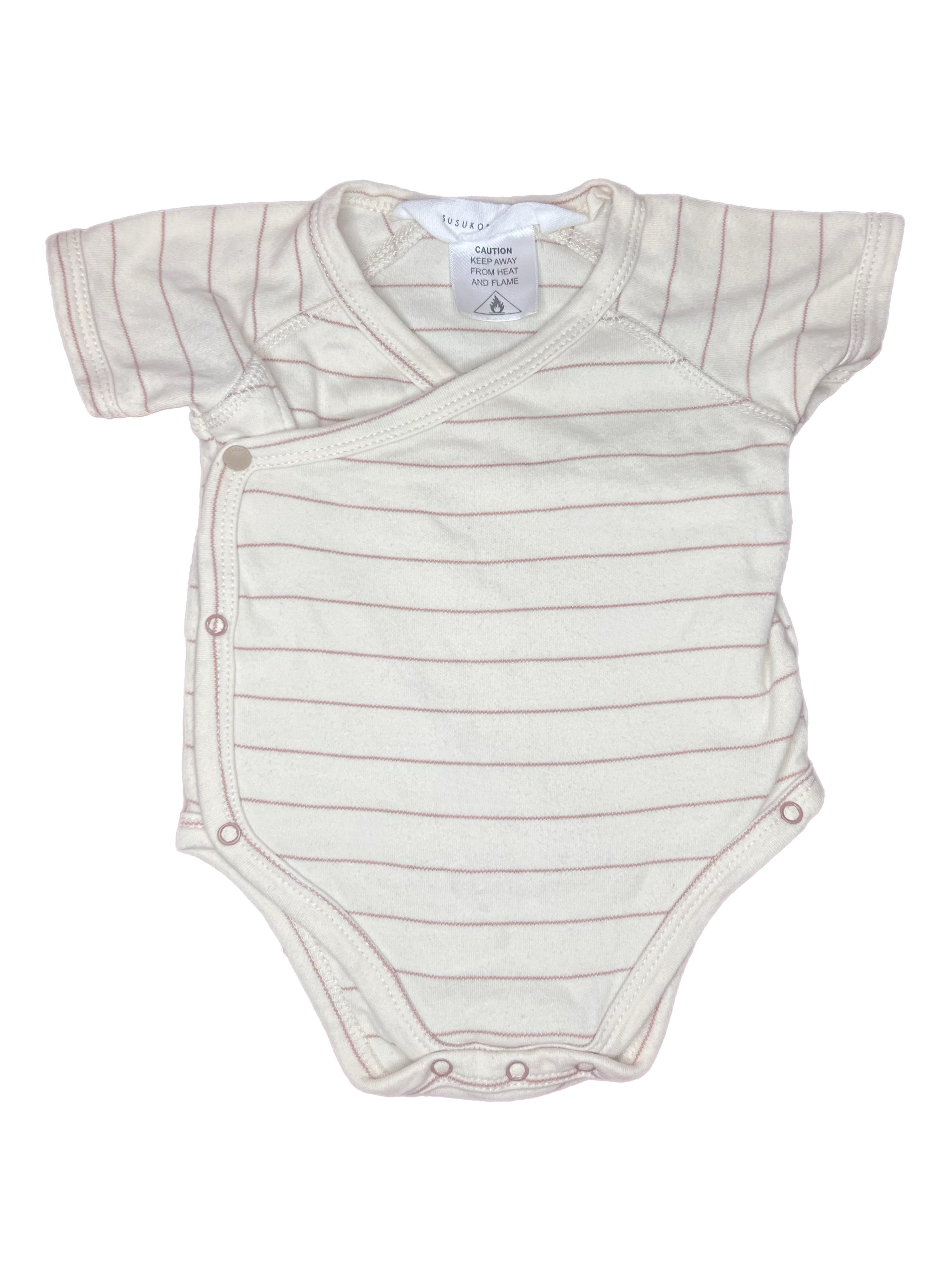 Susukoshi Stripe Kimono Bodysuit (0-3m)
