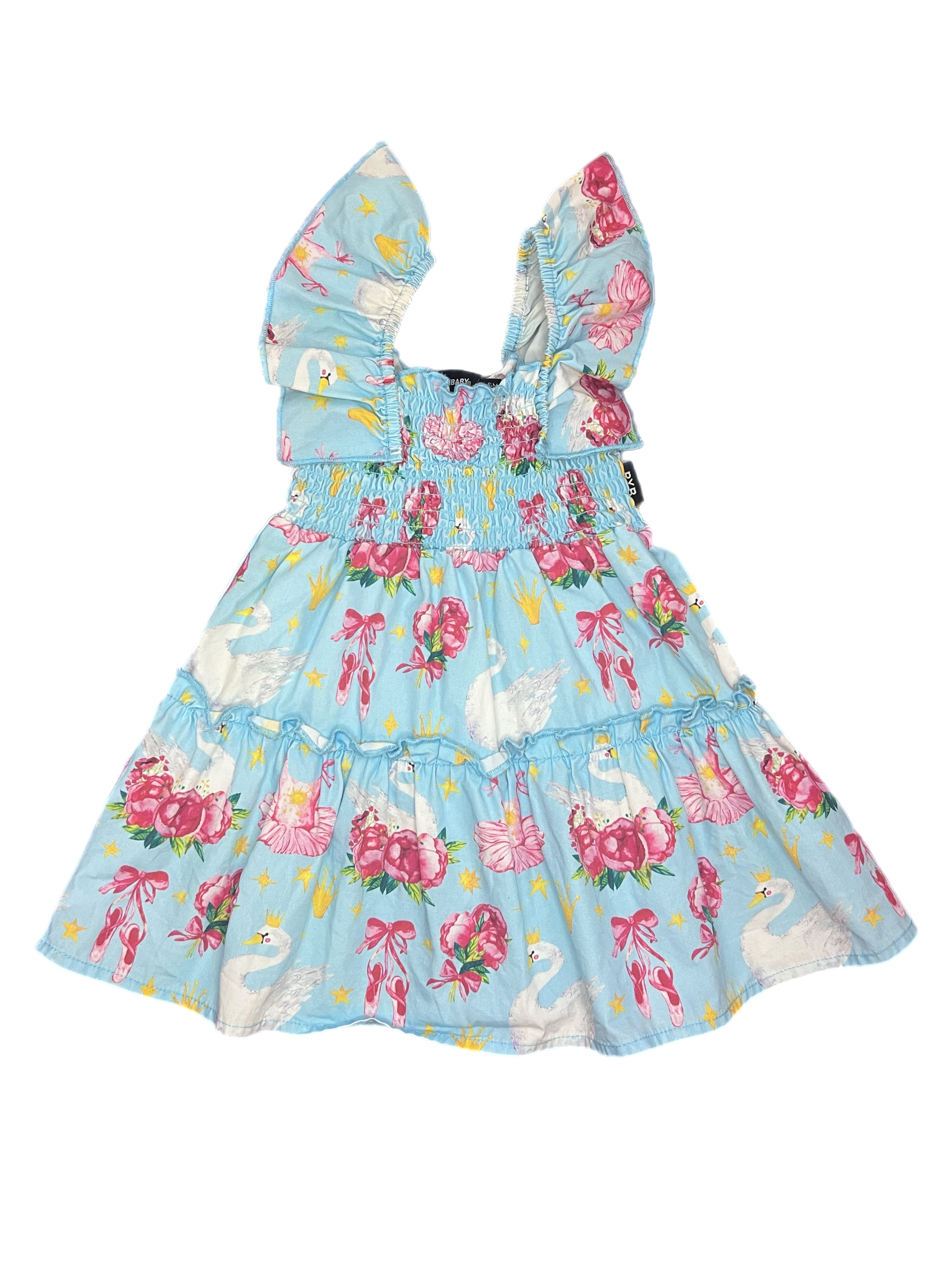 Rock Your Baby Blue Swan Dress (3-6m)