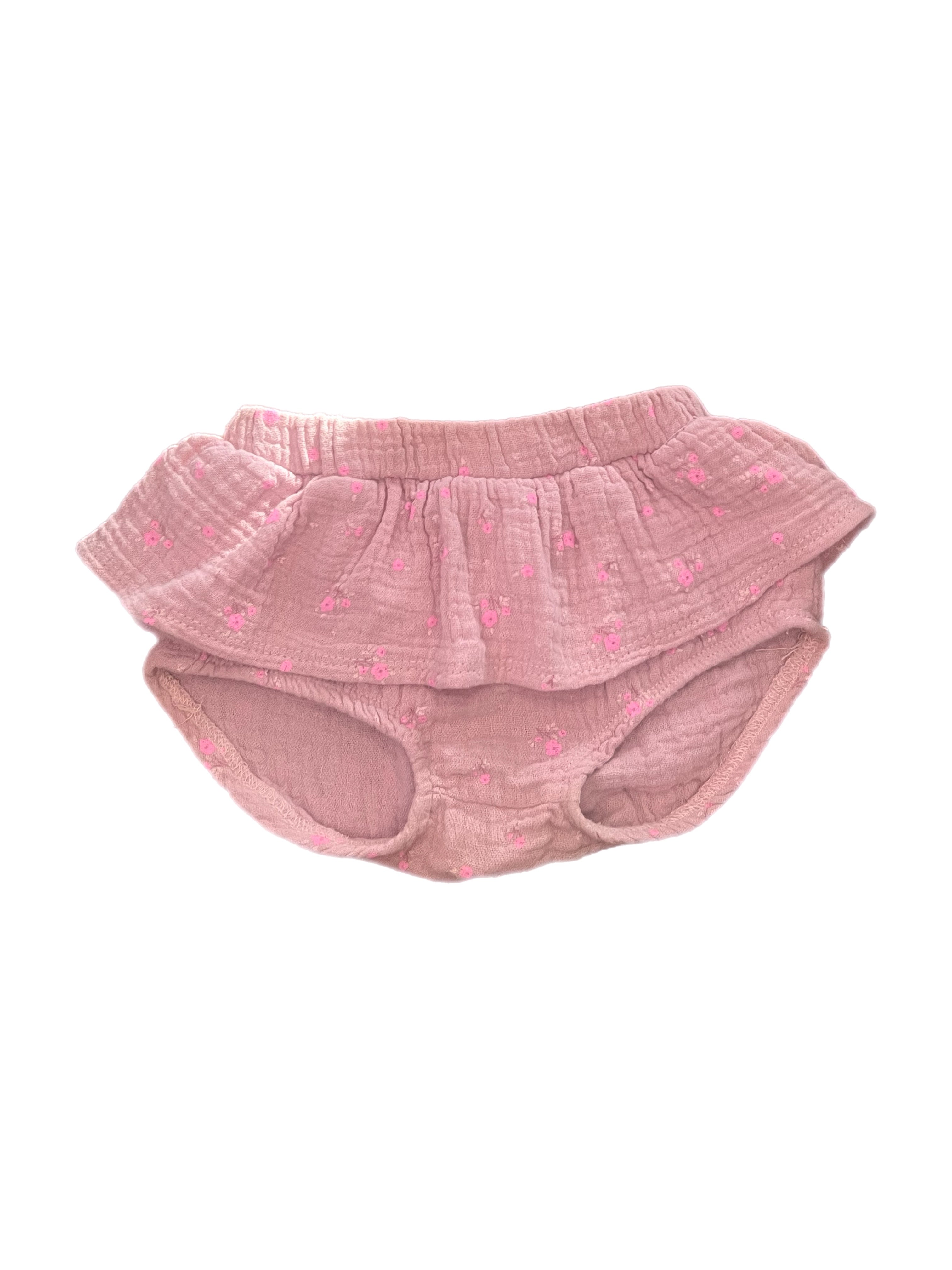 Milky Pink Ruffle Bloomers (0-3m)