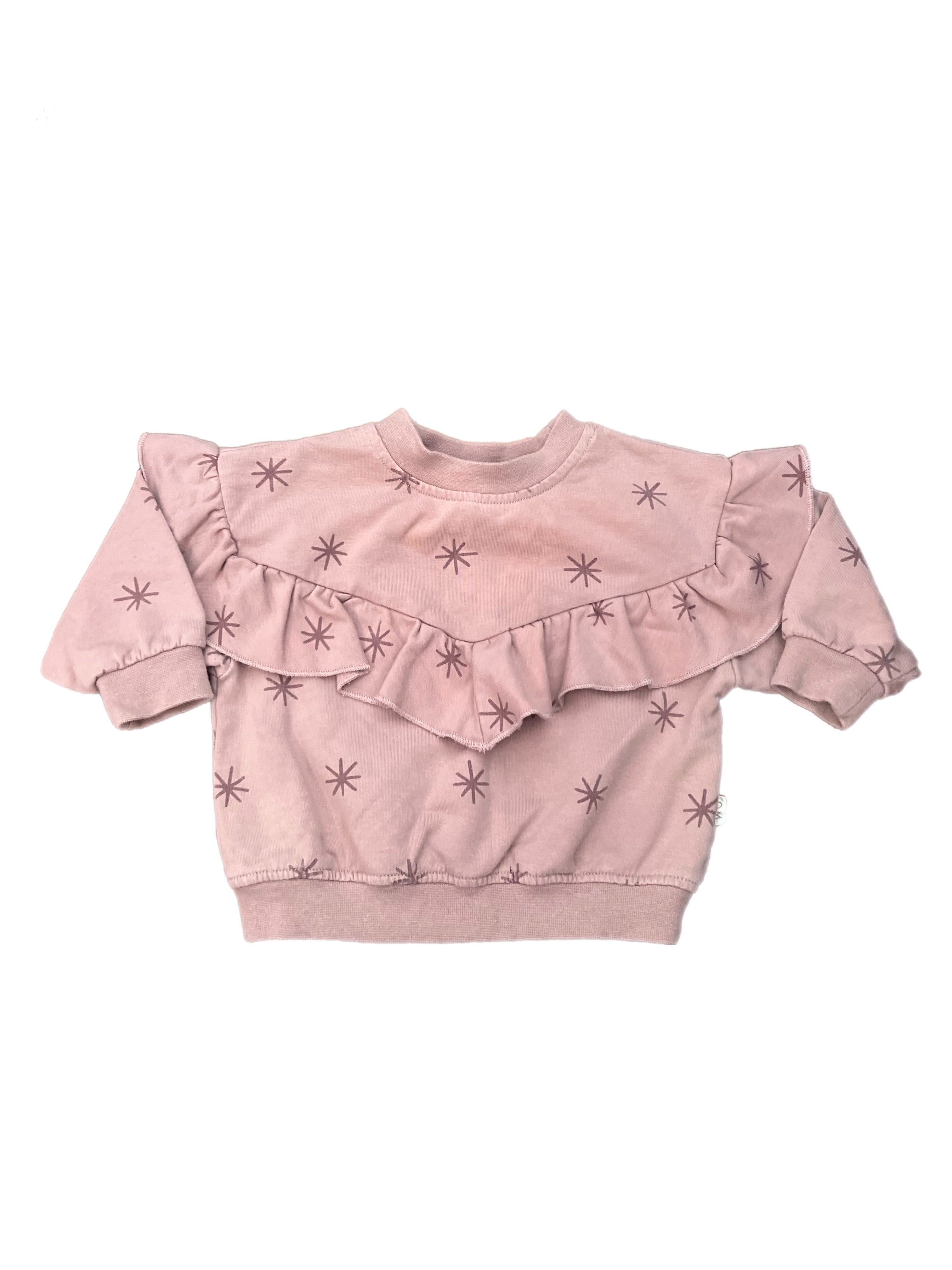 Quincy Mae Ruffle Fleece Sweatshirt (0-3m)