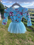 Rock Your Baby Blue Floral Circus Dress (6-12m)